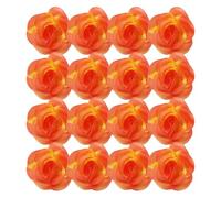 Kellegour 50 Pièces Fleurs Artificielles Deco Tête de Rose Artificielle Capitules Tete,Têtes de Fleurs Artificielles Rose pour DIY Guirlande de Mariage,5x3.5cm,Rouge Orangé