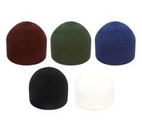 Kellegour 5pcs Chapeaux Kufi Turcs Musulmans, Tricotés pour Hommes et Femmes, Chapeau Skull, Islamique, Bonnet pour Eid Ramadan Prier Cadeau