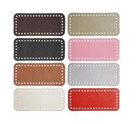 Kellegour 8 Pcs Base Sac Crochet,Fond de Sac Rectangle,Fond de Sac Crochet en Cuir PU 18x8cm,Fond de Sac en Cuir PU 8 Couleurs,pour Sac à Tricoter Sac à Bandoulière Accessoires de Bricolage