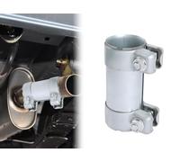 Kellegour Acier Inoxydable Manchon Echappement,Double Raccord de Tuyau d'Échappement,Collier Manchon Raccord Echappement Ø 50 mm x 125 mm,pour Tuyaux D'échappement Moto,Bateaux,Camions de Construction