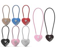 Kellegour Cadenas Code 3 Chiffres,8 PCS Petit Cadenas Code,Cadenas Valise Avion Petits,Cadenas à Bagages Cadenas forme de cœur,Cadenas Cable Cadena pour Voyage Bagages Valise Sac Casier(2 Tailles)