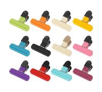 Kellegour Clips Fermeture Sachet Alimentaire Réutilisables,Pinces Alimentaires pour Sachets,12 Pièces Pinces pour Sachets,Cuisine Pinces à Sac Clip D'étanchéité pour Snack Pain Chips Café Stockage