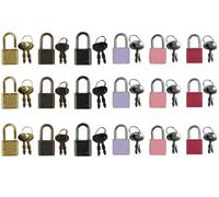 Kellegour Lot de 18 cadenas avec clé, petit cadenas pour bagages, tirelire, valise, casier de gym, journal intime, 6 couleurs