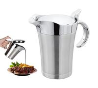 Kellegour Saucière Thermique en Acier Inoxydable 750ml,Pichet À Sauce En Acier Inoxydable Isolé,Double Paroi avec Couvercle,Saucière avec Couvercle à Charnière,pour Crème Sauce Moutarde Mayonnaise