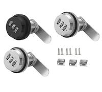 Kellegour Serrure Codée D’armoires,3 pcs Serrure à Came à Combinaison,Code à 3 Chiffres Combinaison Serrure à Came,Serrures de Boîte 20mm pour Armoire Placard Tiroir Boîte Aux Lettres