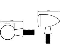 KELLERMANN Clignotant à LED Bullet Atto® M5 x 0,5 x 6,5 fileté