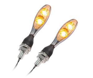 Kellermann Paire de clignotants de moto à LED en verre transparent à l'avant et à l'arrière