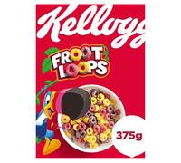 KELLOGG'S - Céréales Froot Loops Fruitées et Colorées, Saveur Gourmande et Croquante (Boîte 375g) - lot de 3 - Vendu par Lot