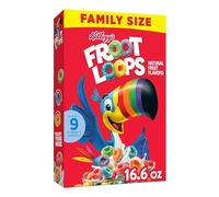 Kellogg's Froot Loops Boîte de céréales pour petit déjeuner pour enfants, petit-déjeuner familial, format familial, original, boîte de 470,6 g