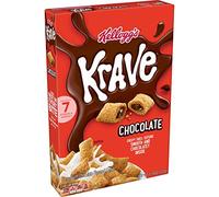 Kellogg's Krave Céréales de petit-déjeuner, 7 vitamines et minéraux, collations pour enfants, chocolat, boîte de 323 ml (1 boîte)