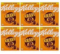 Kellogg's Krave Choco Nut fourré chocolat goût noisette – Lot de 3 paquets, 410 g