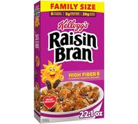 Kellogg's Raisin Bran Céréales pour petit-déjeuner, céréales en fibres, petit-déjeuner familial, taille familiale, originale, boîte de 650 ml (1 boîte)
