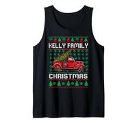 Kelly Family Ugly Christmas Sweater Red Truck Funny Xmas Débardeur