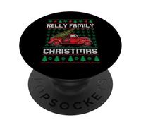 Kelly Family Ugly Christmas Sweater Red Truck Funny Xmas PopSockets PopGrip Adhésif