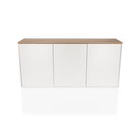 Buffet KELO S 160 x 40 x 76 cm 3 portes blanc/chêne hjh LIVING