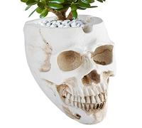 Keloc Cendrier en résine en forme de tête de mort | Cendrier effrayant en forme de crâne humain | Figurines gothiques, sculptures de tête, cadeaux de chambre, décoration d'Halloween, pour enfants et