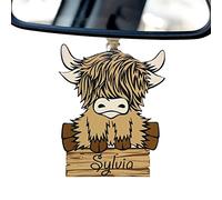 Keloc Décorations à accrocher à la Voiture Vache | Vue arrière Vache en Bois créatif,Examen Vache Mineur pour la décoration Voiture, Accessoires Suspension iroir