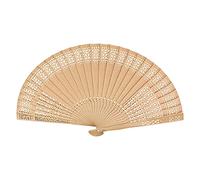 Keloc Éventail pliable en bois - Éventail ouvert en bois de santal chinois pour femmes, cadeaux de mariage, douche, maison, salon de thé
