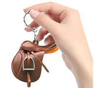 Keloc Porte-clés Selle | rétroviseur en Acrylique avec Selle - Pendentif Selle Plat pour Les Amoureux des Chevaux Western Cowboy pour la décoration rétroviseur Voiture