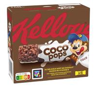 KELOG'S - Barres Croustillantes Coco Pops, Goût Noix de Coco Exotique, Format 6x20g - Le lot de 4