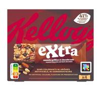 KELOG'S - Barres Gourmandes Amandes Grillées et Chocolat, Texture Croquante (4x32g) - Lot de 4 - vendu par Lot