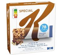 KELOG'S - Barres Gourmandes Saveur Chocolat au Lait, Texture Croustillante et Fondante (Lot 6x20g) - Le lot de 4