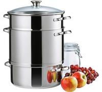 Kelomat extracteur de jus à vapeur 3 pièces Ø27 cm 10 litres acier inoxydable couvercle en verre induction