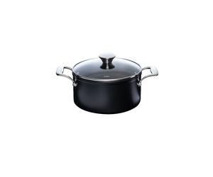 KELOMAT Marmite à viande avec couvercle en verre 20cm/3,1l NUOVO Céramique/Antiadhésive noir