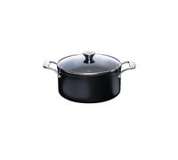 KELOMAT Marmite à viande avec couvercle en verre 24cm/5,0l NUOVO Céramique/Antiadhésif noir