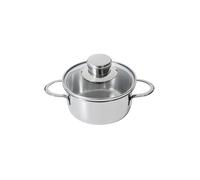 KELOMAT MINI Casserole avec couvercle en verre 12 cm en acier inoxydable argent