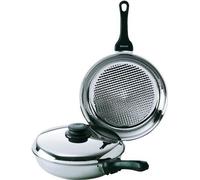 Kelomat poêle à frire Grillmeister avec couvercle Ø28 cm acier inoxydable induction gril alvéolé