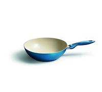 Kelomat, Wok Ceramic Color 3429-353 Poêle à frire en acier inoxydable revêtu Bleu Diamètre 28 cm