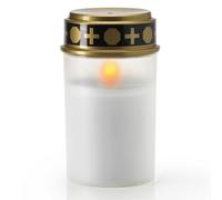 KELOPEST Lampe funéraire LED blanche ou rouge avec pile et durée d'éclairage jusqu'à 6 mois - Bougie funéraire LED avec effet vacillant réaliste