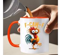 keloppasit F Caw F Mug 350 ml humoristique en forme de coq en céramique, expressions exagérées, tasse à café, pour Noël, Saint-Valentin, femmes, amis, famille