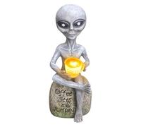 keloppasit Figurine Alien - Petite Figurine Paysage en Résine - Solaire Jardin Résistante aux Intempéries pour Pelouse Balcon Terrasse Collection Décoration Extérieure