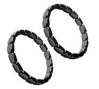 keloppasit Lot De 2 Bracelet Hematite, 8x8cm, Bracelet En Pierre D'hématite Naturelle, Accessoires De Poignet, Pour Mari, Père, Petit Ami Et Camarades De Classe