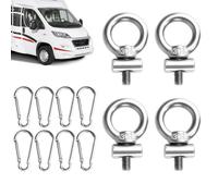 keloppasit Rail Oeil de Fixation pour Rail, Support en Acier Inoxydable pour Canoë Et Bateau, Système de Fixation Sécurisé pour Kayak Canoë Camping Voiture Caravane et Bateau