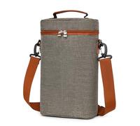 keloppasit Sac de vin pour Bouteille de vin, Sac fourre-Tout pour Bouteille de - Sac fourre-Tout isolé pour 2 Bouteilles, Sac Isotherme à,Mallette de Transport Portable étanche, Porte-vin avec