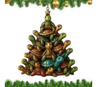 keloppasit Tortue Ornements de Noël | Suspensions de Sapin de Noël,Pendeloque Décorative 2D en Forme de Tortue de Mer pour Mur Manteau Couronne Fête Maison