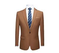Kelsiop Blazer pour homme - Coupe ajustée - Couleur unie - Grande taille - Costume formel, Un bouton Ka Fei, XXXL
