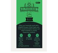 Keltercraft K03 Levure de Cidre [10g : pour 25L de cidre] levure sèche pure