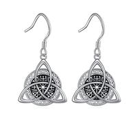 Keltischer Knoten Wikinger Ohrringe für Frauen 925 Sterling Silber Irische Ohrringe Amulett Schutz Viel Glück Wikinger Triskele Schmuck (Boucles d'oreilles celtiques)
