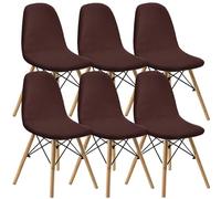 KELUINA Housses de chaises de Salle à Manger 2/4/6 Pièces Modernes médiévales pailles, Housses de chaises latérales caractéristiques de Salle à Manger rembourrées (Le Brun,6 PCS)