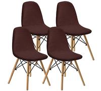 KELUINA Housses de chaises de Salle à Manger 2/4/6 Pièces Modernes médiévales pailles, Housses de chaises latérales caractéristiques de Salle à Manger rembourrées (Le Brun,4 PCS)