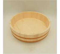 Keluis 12 Tailles Grand Bol à Mélanger en Bois Hagiri Sushi Oke Rice Bol Baignoire avec Bandes De Cuivre pour Restaurant De Sushis, 30cm/11.8in