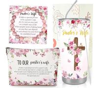 Keluna Cadeaux de remerciement pour femme pasteurs - Trousse de maquillage, gobelet, bracelet en pierre, foi chrétienne, cadeaux religieux, cadeau de Noël, cadeau de remerciement pour pasteur, épouse