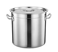 KELUNIS Marmite en Acier Inoxydable De 6 à 50 litres Seau à Soupe à Double Oreille Facile à Nettoyer pour La Cuisine à Domicile Le Restaurant,40x40cm