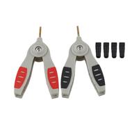 Kelvin Clip de test pour mesure de courant élevé, pince de résistance en cuivre pur plaqué or avec mâchoires pointues, compatible avec pince crocodile, 88,5 x 16 mm, rouge/noir