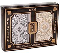 Cartes Kem Arrow Black and Gold bridge jumbo : 2 jeux Noir et Or G