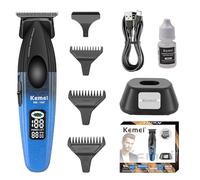 KEMEI 1669 Tondeuse à barbe pour homme, sans fil avec écran LED, 9 000 tr/min, tondeuse à cheveux pour barbier avec base de charge, lame en T revêtue DLC